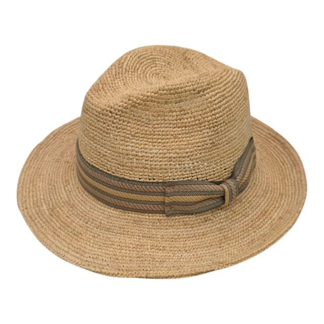 Crushable Classic Fedora Raffia Crochet Šešir
