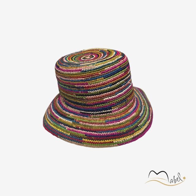 Crushable Bucket Raffia Crochet Šešir