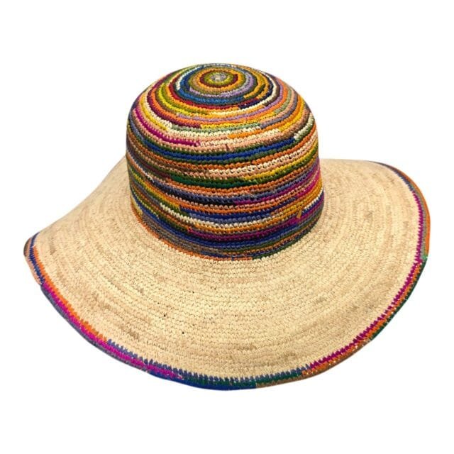 Crushable Floppy Raffia Crochet Šešir